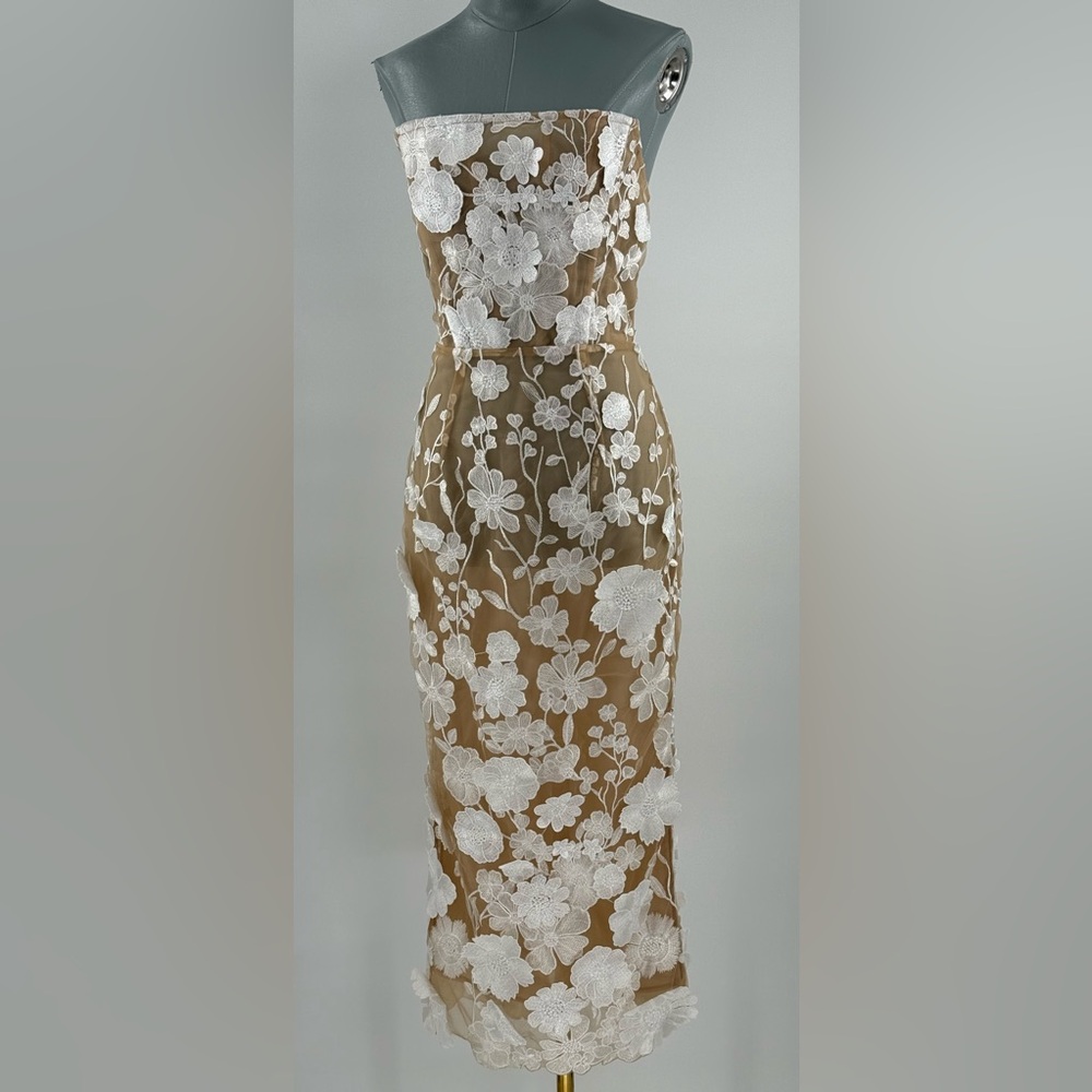 🆕 BRONX & BANCO 🧿 NWOT Jasmine Blanc Corset Midi Dress, Sz L US 8 - Picture 13 of 17